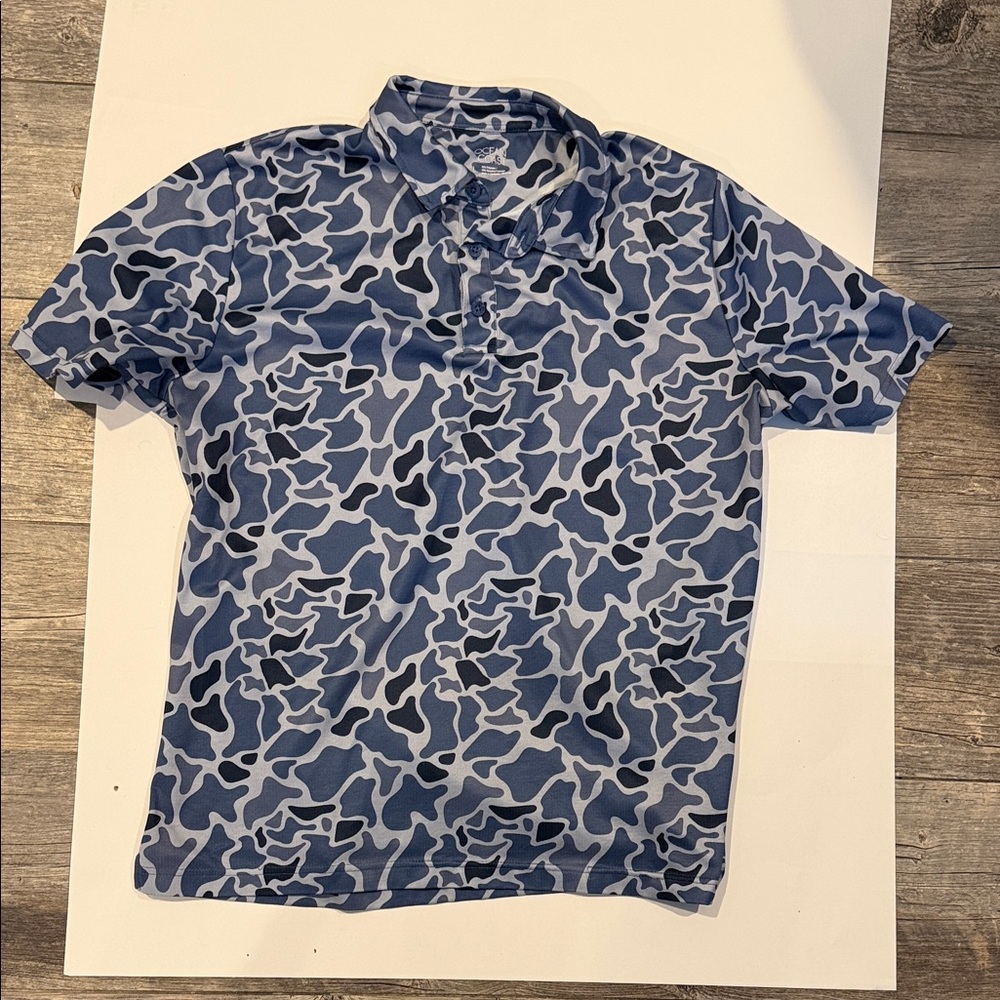 Stylish Blue Camouflage Polo Shirt for Men